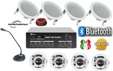 IMPIANTO AUDIO FILODIFFUSIONE+8 Altoparlanti+Bluetooth+100Mt Cavo +Microfono !!!