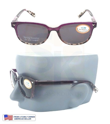 SUN READERS FULL SUN MEN'S WOMEN'S READING SUNGLASSES +125 ~ +300 SPRING HINGES - Picture 5 of 27