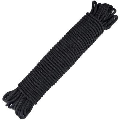 Cny Rope Nylon Rope100 Feet Black Nylon Rope1/4 Inch Solid Braided Rope Thick ...