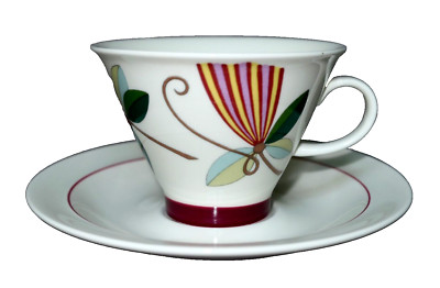 ARABIA Finland - HARLEKIN CARNEVAL  1 von 3 Tasse mit Untertasse  NEU NEW Vitro