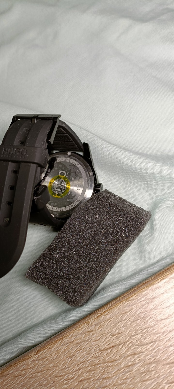 Hugo Boss Mens Black Watch Plated Silicone Strap Multi Textured  