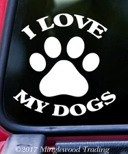 I LOVE MY DOGS Vinyl Sticker - Lab Terrier Maltese Poodle Beagle - Die Cut Decal