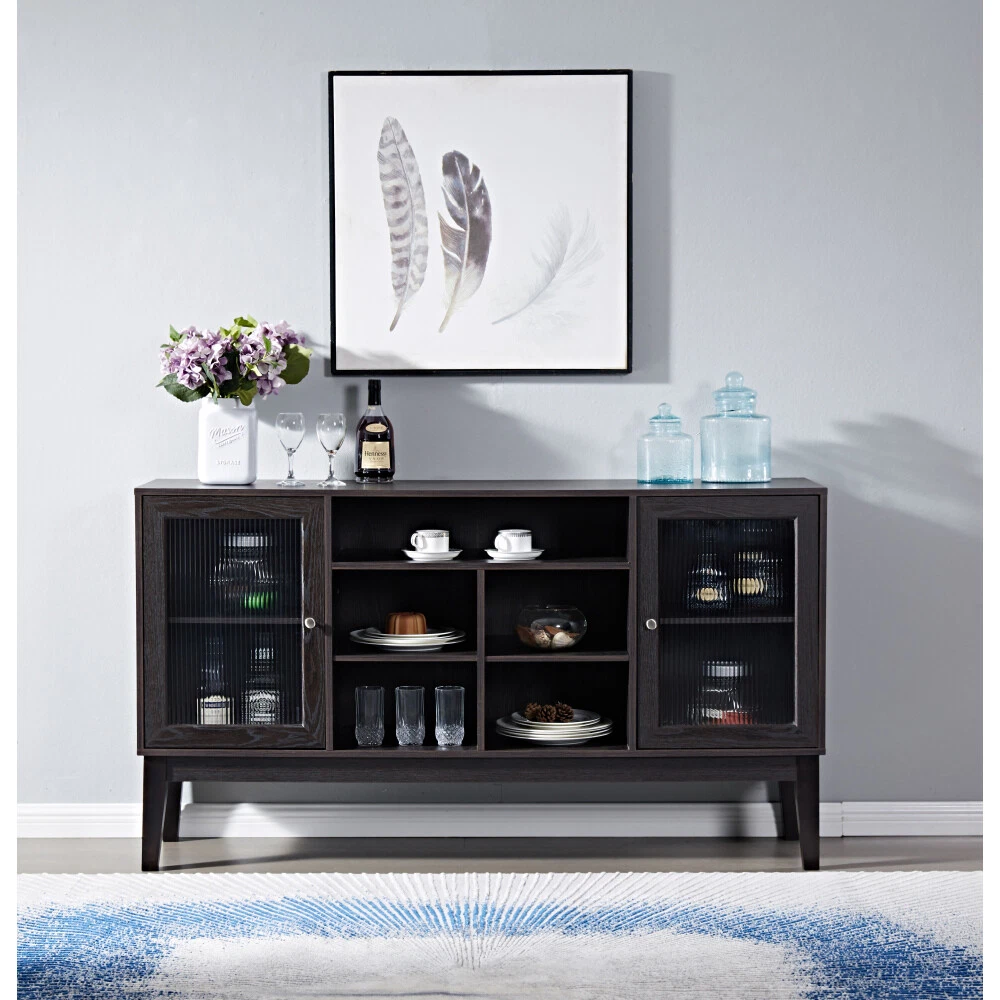 Dark brown 2024 wood tv stand