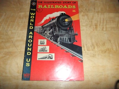 Vintage 1958 Comic Buch KLASSIKER illustrierte Geschichte der Eisenbahnzüge GUT PLUS ZUSTAND