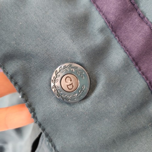 Vintage Christian Dior Monsieur Windbreaker Jacket Zip-Up Green Blue Men's L - Picture 5 of 10