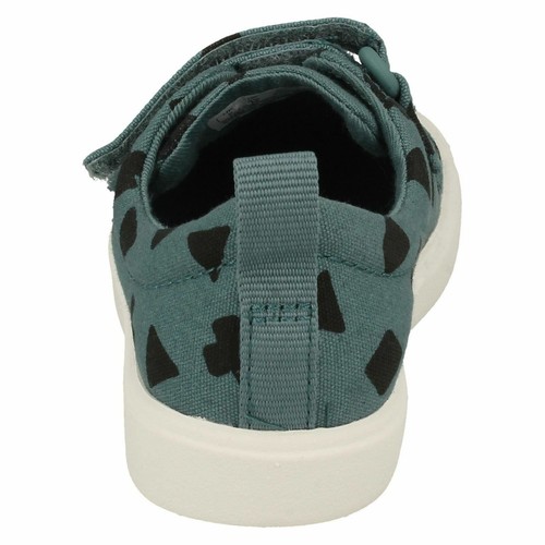 BOYS CLARKS FLARE LO T TEAL CANVAS PUMPS - Picture 8 of 9