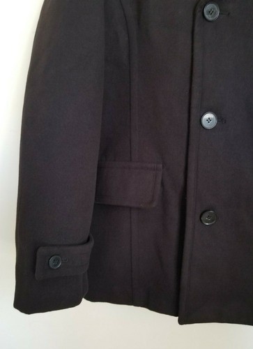 Weatherproof Jacket Black Wool Collared Double Breasted Button Quilt Lined Sz XL - Picture 5 of 9