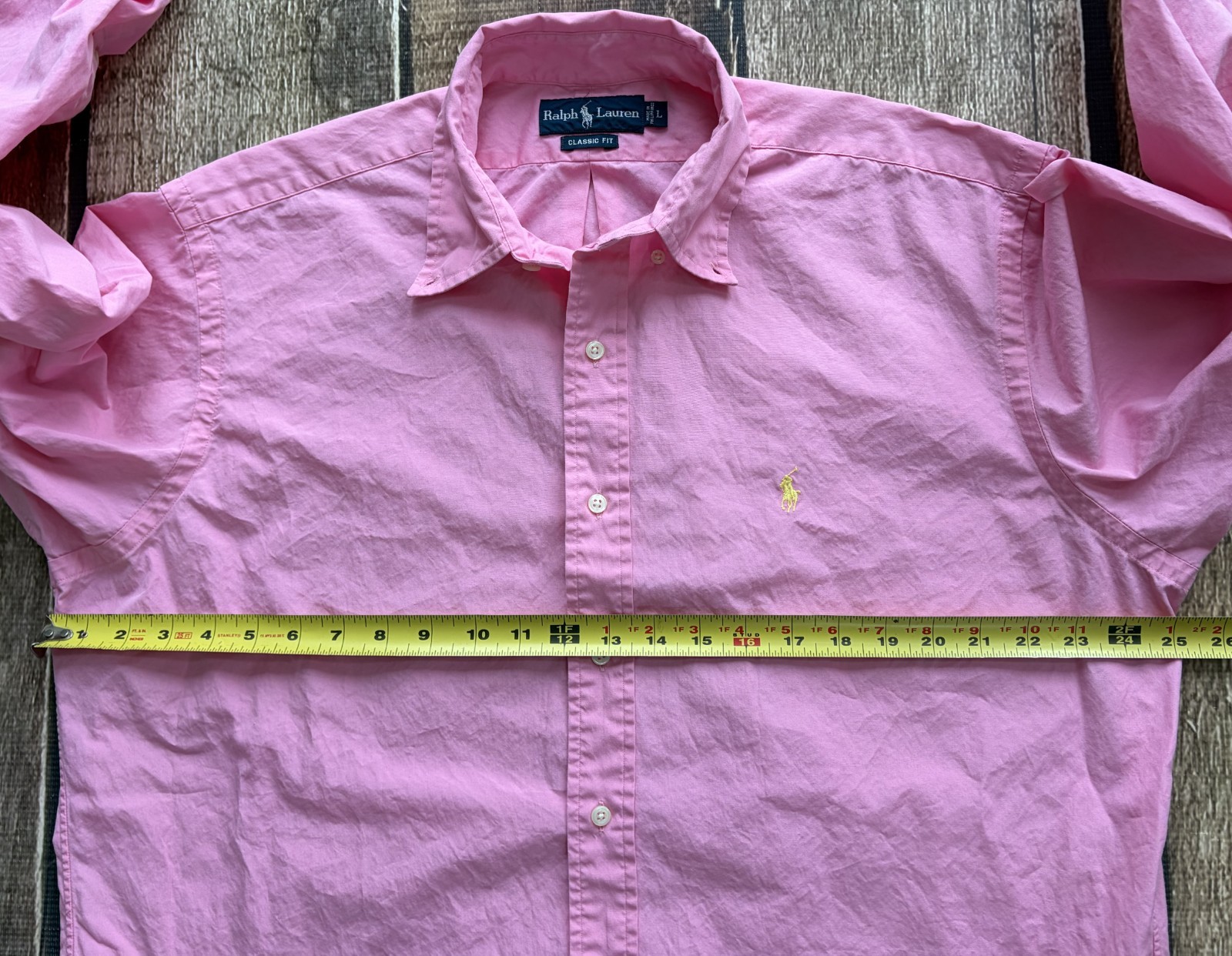 VINTAGE POLO RALPH LAUREN CLASSIC FIT SPORT SHIRT PINK MENS LARGE EXCELLENT thumbnail 8