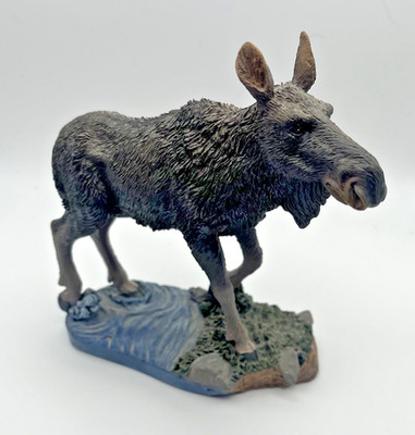 Table Top Cow Moose Figurine Life- Like Vintage Forest Animals Wildlife