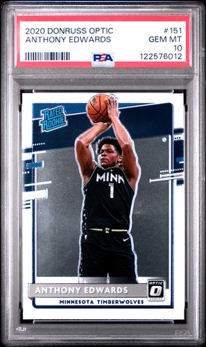 2020 PANINI DONRUSS OPTIC #151 ANTHONY EDWARDS ROOKIE RC PSA 10