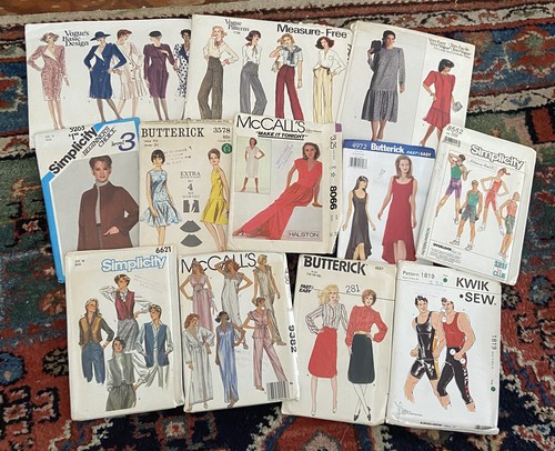 Lot of 12 Vintage Sewing Patterns halston vogue butterick McCall’s FF