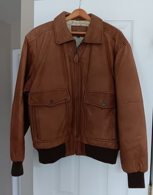 Vintage Aberdeen Mens Leather Jacket Brown Size 42 EUC w/Original Tags  TOP GUN 