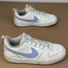 Nike Court Borough Low 2 Big Kids 4Y White Blue Sustainable Materials DV5456-103