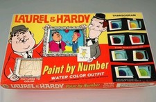 1960's "LAUREL HARDY" Larry Harmon TRANSOGRAM "WATERCOLOR PAINT SET" Unused