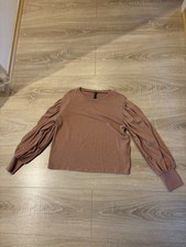 Pullover, lachsfarben, Jean Pascale, Größe M, Puffärmel