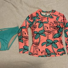 Tea Collection Flamingo Rashguard/bottom Swim Set   7