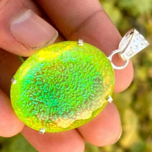 92.10 Ct. Monarch Fire Opal Doublet Oval Cut 925 Silver Pendant Gift for Women - Image 4 of 4