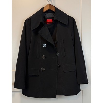 Vintage Esprit Black Double Breasted Waist Length Pea Coat Size Medium