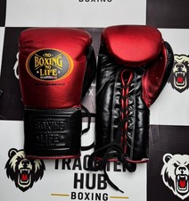 Custom Handmade Red Black Boxing Gloves - No ...