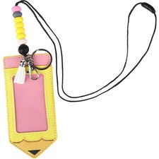 Teacher Lanyard with ID Holder, Beaded Lanyards and Cute Pencil Design Badge ...