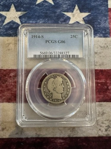 1914-S Barber Quarter 25c PCGS G06 KEY DATE Low Mintage “Great Investment”