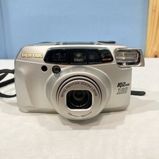 Pentax IQ Zoom 160 Point Shoot 35mm Film Camera, Silver - Tested