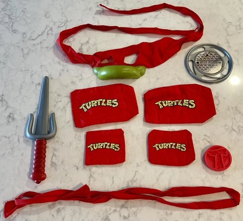 TMNT Raphael Battle Fun Set Costume Playmates 1988 Teenage Mutant Ninja Turtles