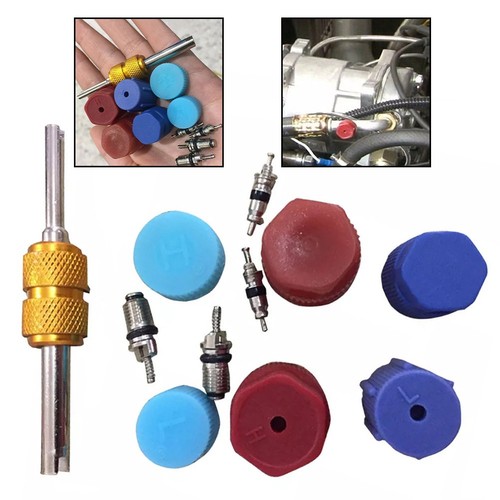 Kit Réparation Climatisation Auto - Noyaux De Valve R134a & R12, Outil De Retrait, Capuchons - Compatible Voiture
