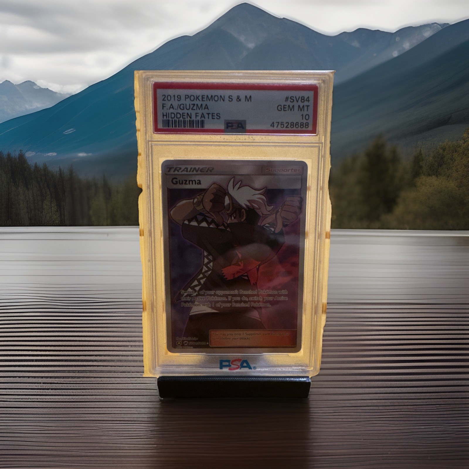 2019 Pokemon Sun & Moon Hidden Fates SV84 Full Art/Guzma PSA 10