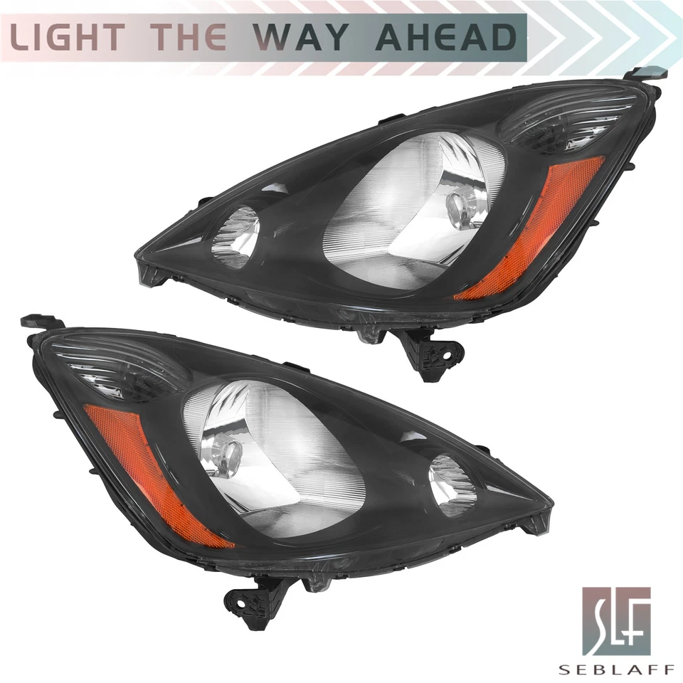 Par de faros de carcasa negros para Honda Fit 2009-2014 09-14 izquierda+derecha Foto 2 de 4