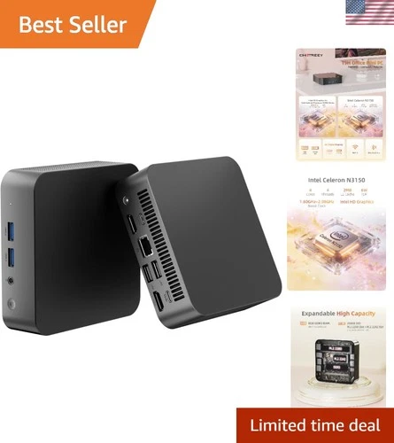 Mini PC N3150 4C/4T, 2.08GHz Max 8GB RAM 256GB SSD, 2X Type-c Mini Computer w...