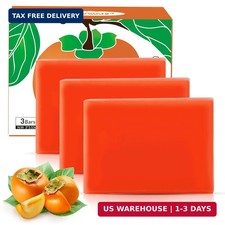3 PCS Persimmon Soap Bar for Body Odor Control, Natural Body Bar Soap for Old Pe