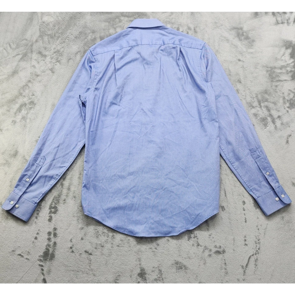 Camisa Tommy Hilfiger Para Hombre Talla 15 34/35 Azul Calce Atlético Elastizada Manga Larga Foto 2 de 4