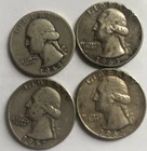 LOT OF (4) WASHINGTON SILVER QUARTERS ~1944- 1957 - 1963- 1964 ~ CIRCULATED