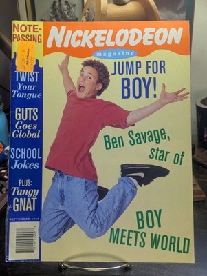 NICKELODEON Magazine September 1995 Issue #14 Boy Meets World/Ben Savage Vintage