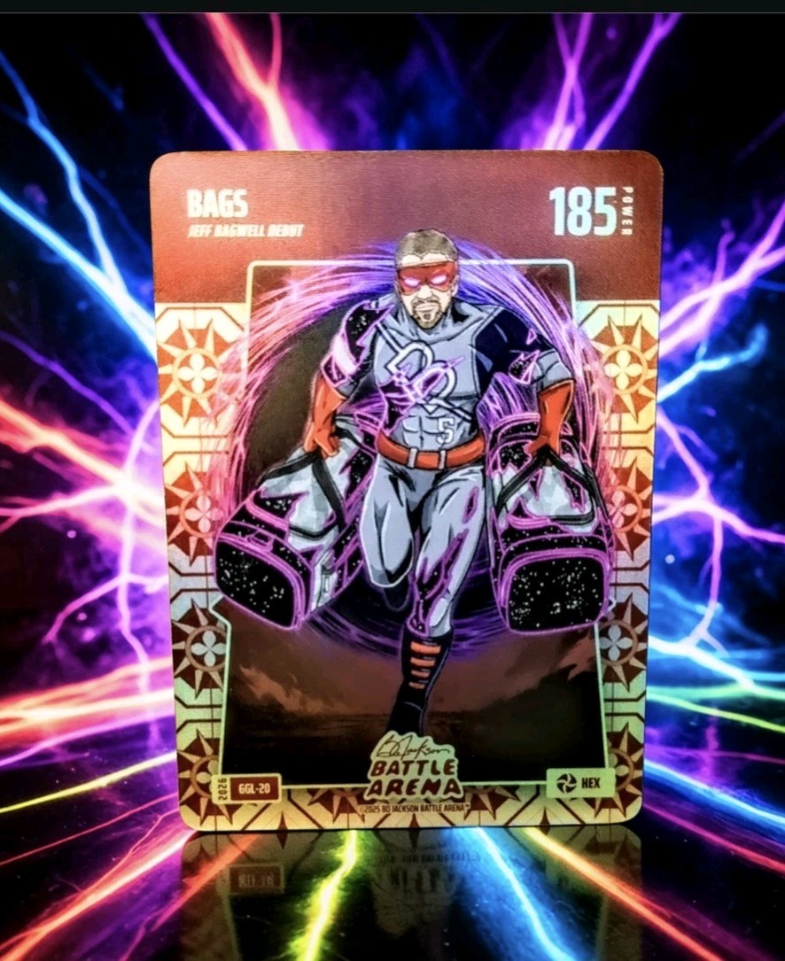 2026 Bo Jackson Battle Arena BAGS 'Jeff Bagwell' Gma Linoleum Battlefoil HEX SSP