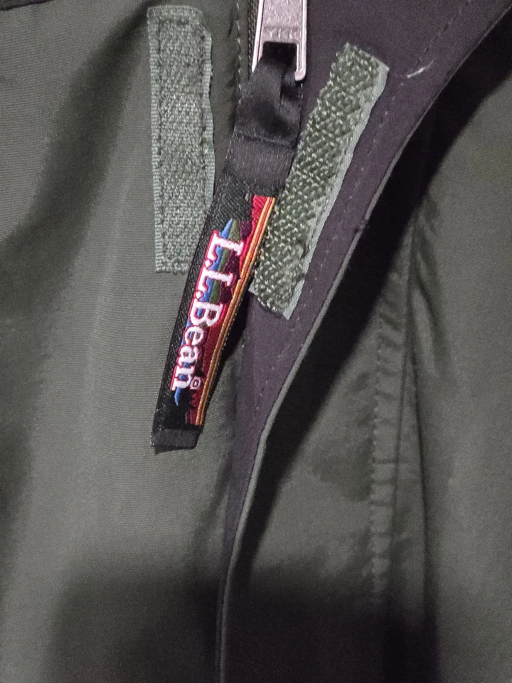 LL Bean 男式连帽夹克 Parka Thinsulate 夹克绿色黑色男式 L — 第 2/3 张图片