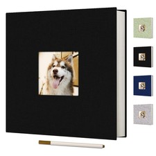 Self Adhesive Photo Album for 4 x 6, 5 x 7, 8 x 10 Inch Photos, Linen Cover, DIY