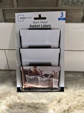 3 Pack Black Metal Basket Labels Clip On - Br...