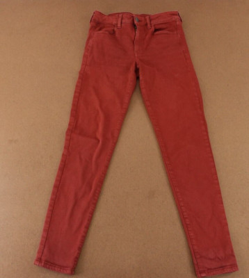American Eagle Women's Size 6 Brick Red Stretch Denim High Rise Jeggings
