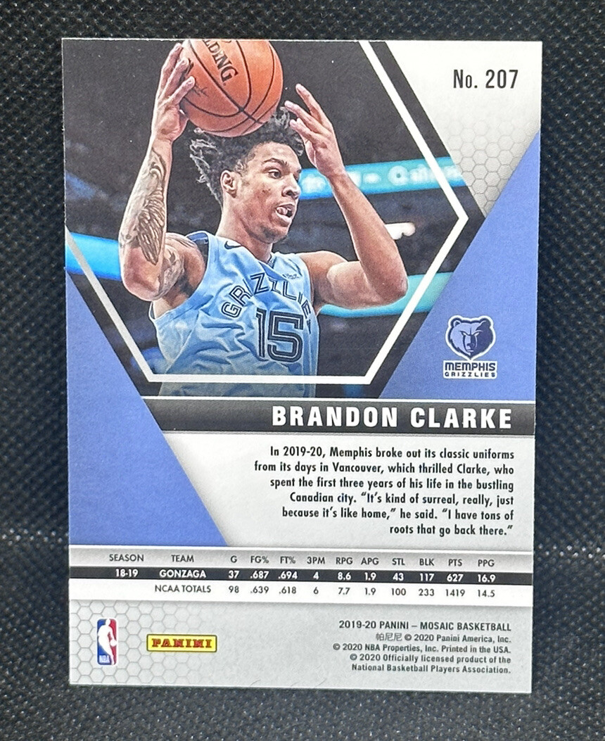 Brandon Clarke 2019-20 Panini Mosaic #207 RC Memphis Grizzlies | eBay