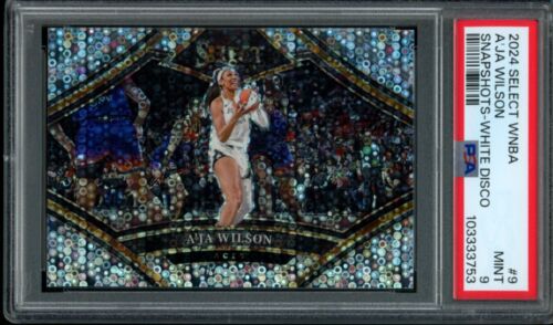 A'Ja Wilson Silver White Disco Snapshots Insert #9 PSA 9 Mint 2024 Select WNBA