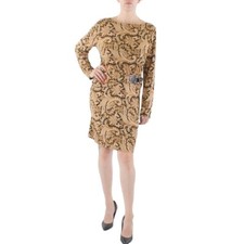 LAUREN RALPH LAUREN Womens Paisley Long Sleeve Knee Sheath Dress 2