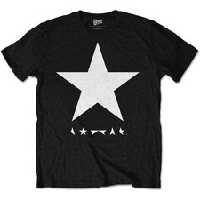David Bowie Blackstar White Star on Black T-Shirt Black New