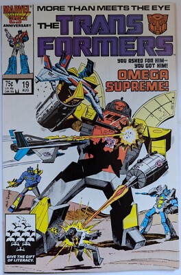Transformers #19 Marvel Comics Direct Edition 1984 F+ Sleeve And