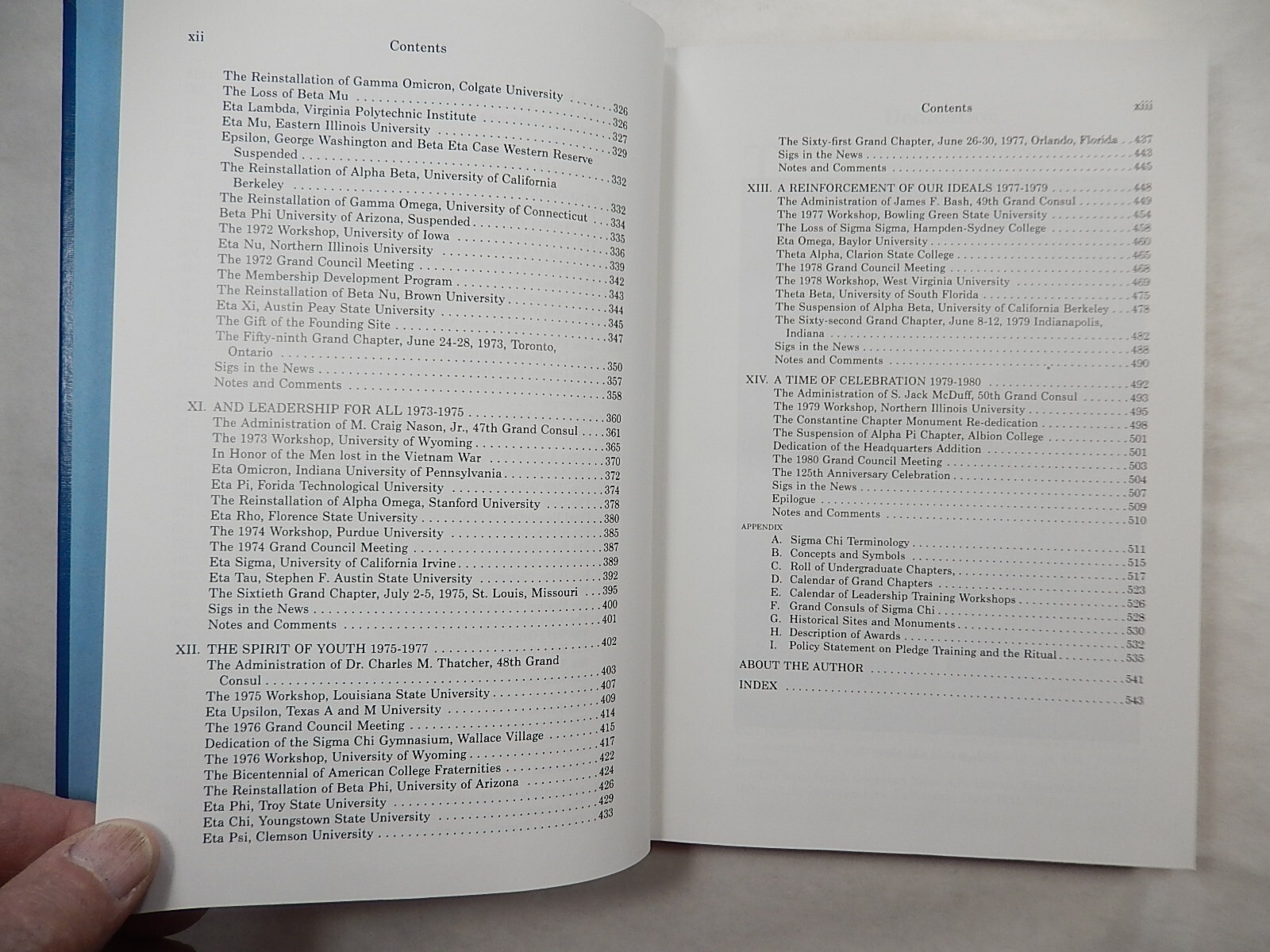 History of The Sigma Chi Fraternity 1955 to 1980 by Douglas Carlson, 1990,SIGNED