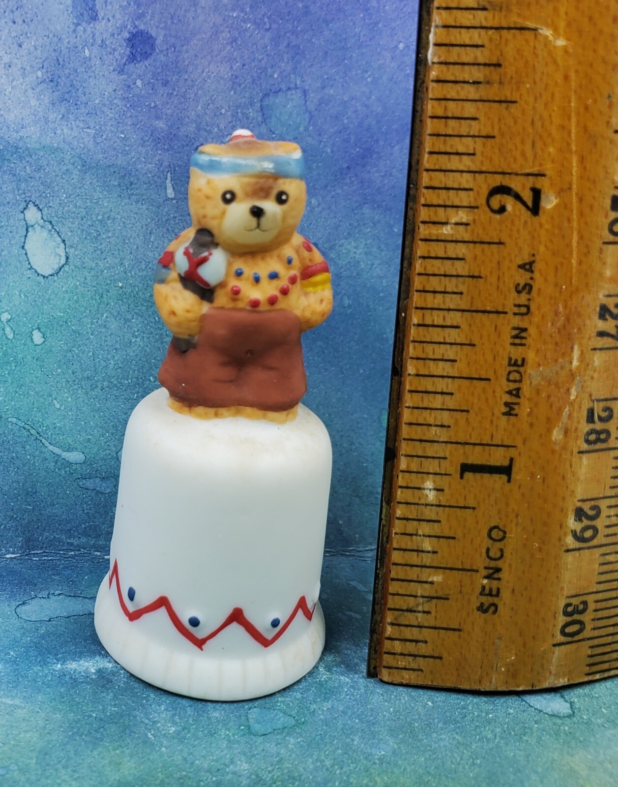 Lucy and Me Lucy Rigg Native American Boy Bear 2" thimble 1986