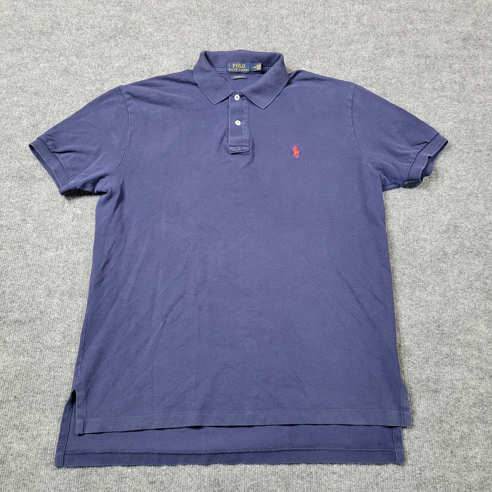 Polo Ralph Lauren camicia uomo grande blu rosso pony pullover manica corta rugby A2