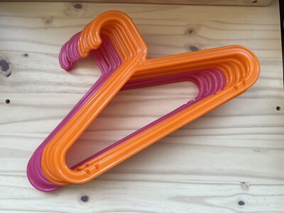 IKEA Bagis Hangers Set Lot Of 12 Pink Orange Kids 