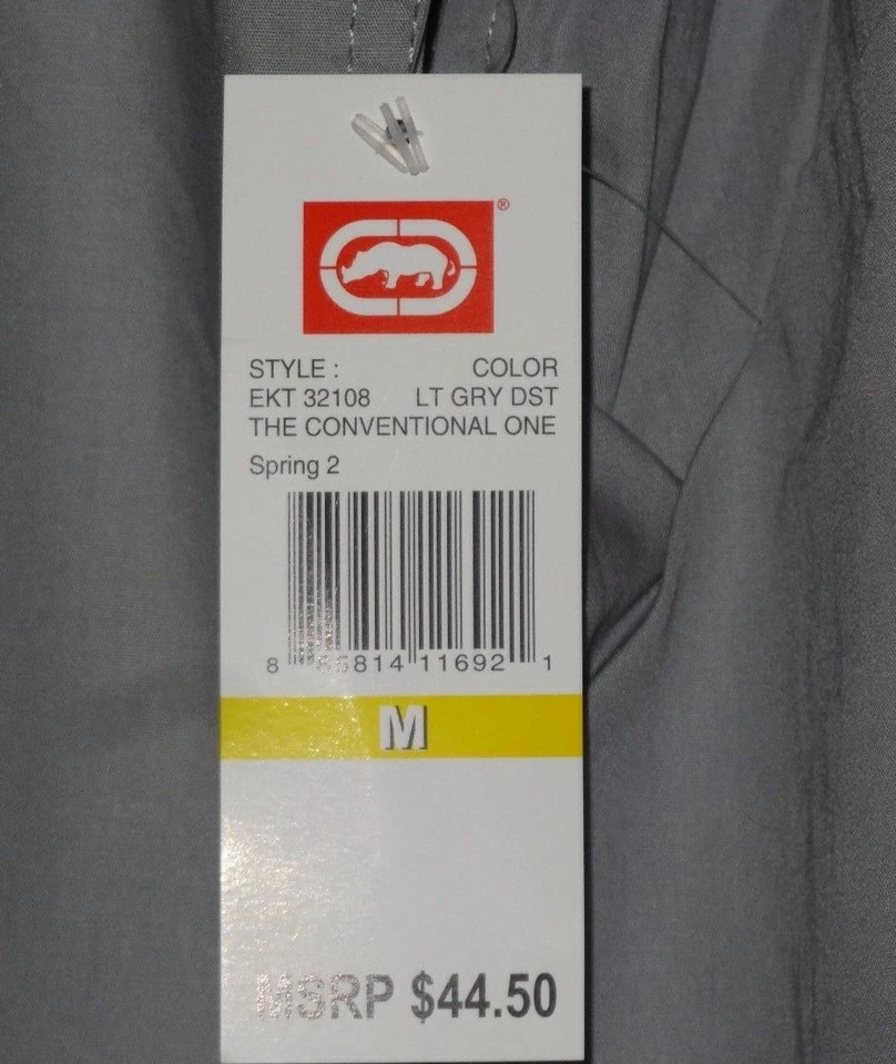 Camisa Ecko Unltd Unlimited Rhino Hombres Talla M Gris Abotonada Manga Larga NUEVA NUEVA CON ETIQUETAS Foto 4 de 4